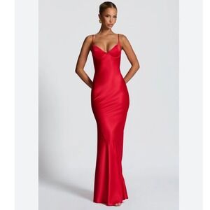 Babyboo Fashion Athena Maxi Dress Red Satin Underwire Formal Gown Womens Size S